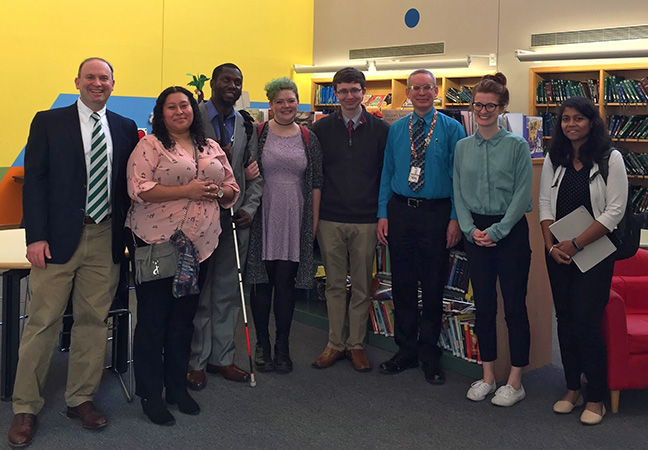 Dr. Lazar and his students at the Maryland Library for the Blind and Physically Handicapped.